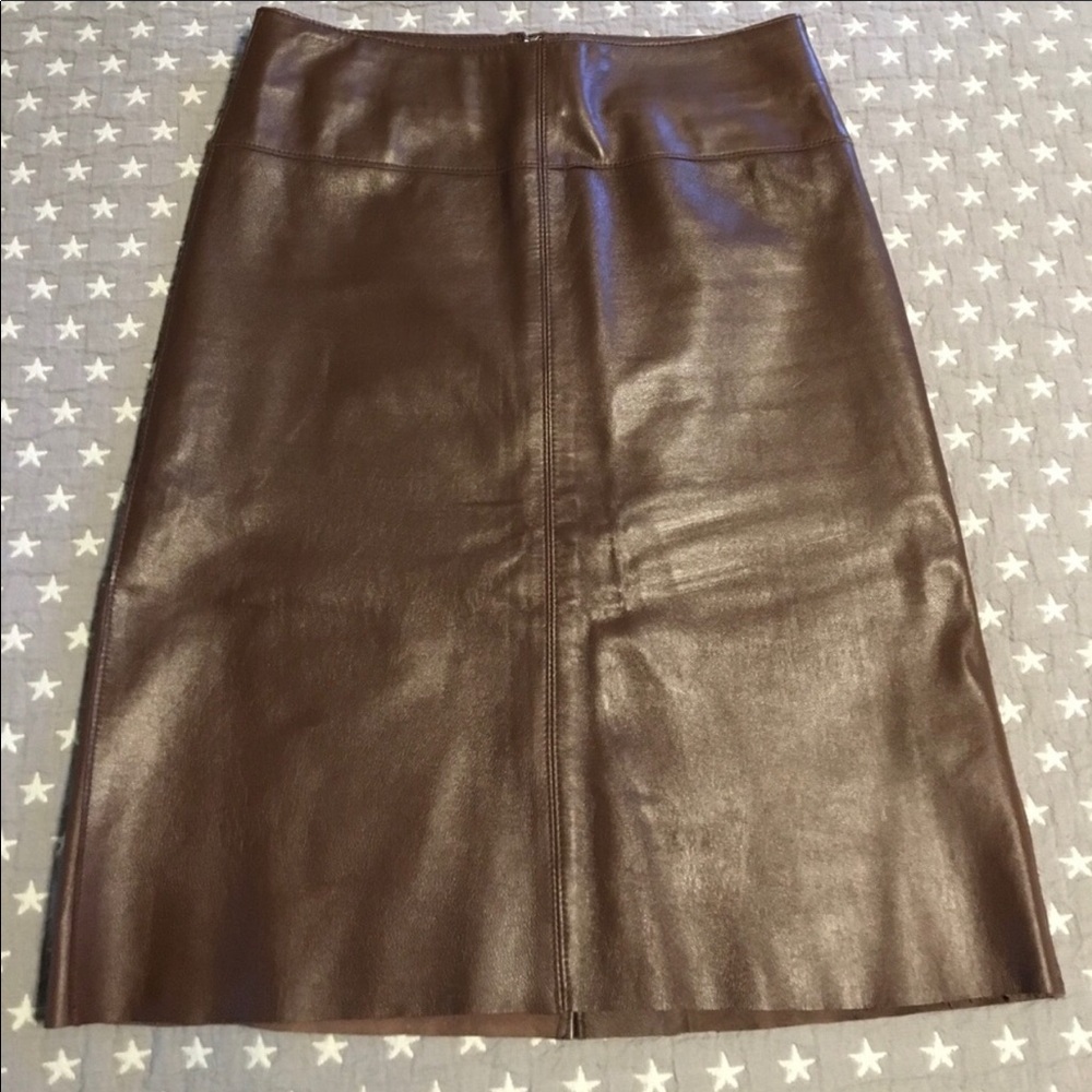 Bebe Beautiful Brown Genuine Leather Skirt